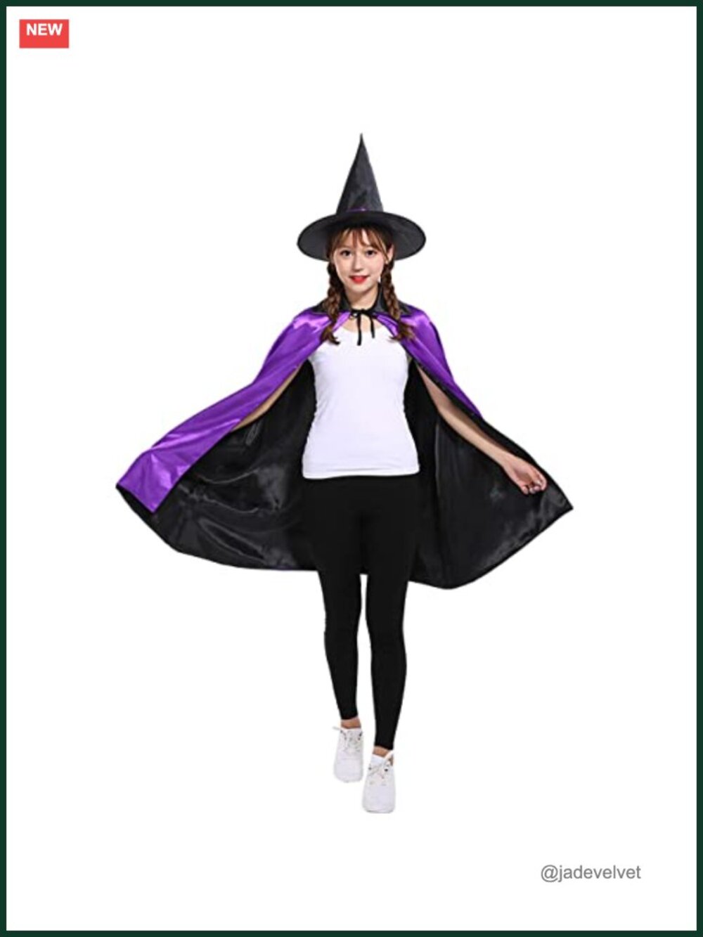 Reversible Witch Cloak with Hat Halloween Kids Costume Cape